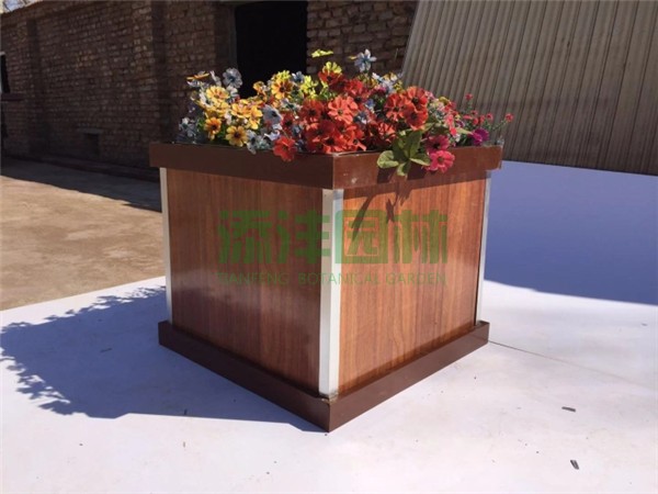 鋁合金組合花箱，木紋漆花箱，仿真花藝景觀(guān)鋁合金花箱